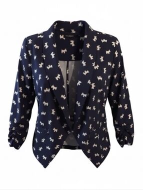 Blu Pepper Navy Blazer with White Dog Pattern